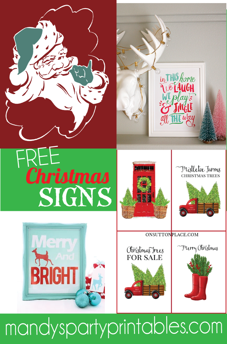 free christmas printable signs roundup - mandy's party printables